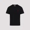 Ami Alexandre Mattiussi Ami Paris Ami De Coeur T-shirt In Organic Cotton In Black