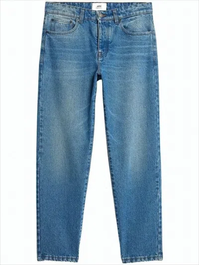 Ami Alexandre Mattiussi Classic Straight-leg Denim Pants With Subtle Fading In Blue