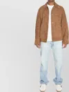 Ami Alexandre Mattiussi Classic Suede Jacket With Pockets In Brown