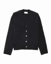 Ami Alexandre Mattiussi Classic V-neck Cardigan With Cashmere Elbow Patches In Black