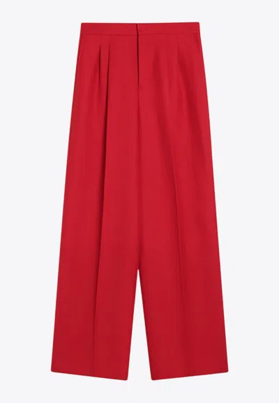 AMI ALEXANDRE MATTIUSSI CLASSIC WIDE-LEG WOOL PANTS
