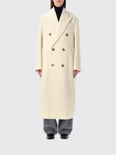 AMI ALEXANDRE MATTIUSSI COAT AMI PARIS WOMAN COLOR IVORY,H41349044