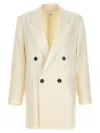 Ami Alexandre Mattiussi Ami Paris Double Breasted Tailored Blazer In White