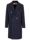 Ami Alexandre Mattiussi Coffee Colored Double Breasted Coat Coats Blue