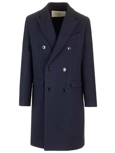 Ami Alexandre Mattiussi Coffee Colored Double Breasted Coat Coats Blue