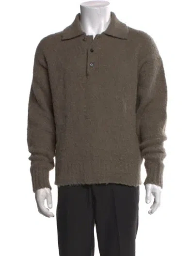 Pre-owned Ami Alexandre Mattiussi Collar Long Sleeve Polo Sweater In Neutral