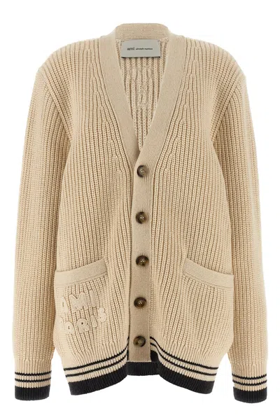 Ami Alexandre Mattiussi 'college' Cardigan In Neutral