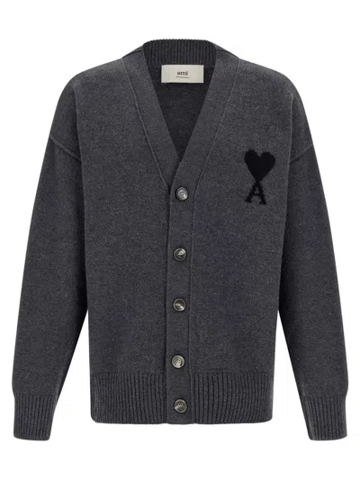 AMI ALEXANDRE MATTIUSSI COMFORT FIT VIRGIN WOOL CARDIGAN