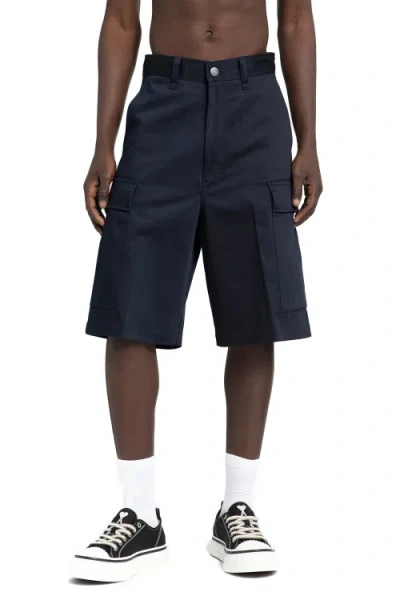 Ami Alexandre Mattiussi Cargo Shorts In Nautic Blue/491