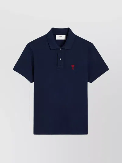 Ami Alexandre Mattiussi Ami De Coeur Short-sleeved Polo T-shirt In Animal Print