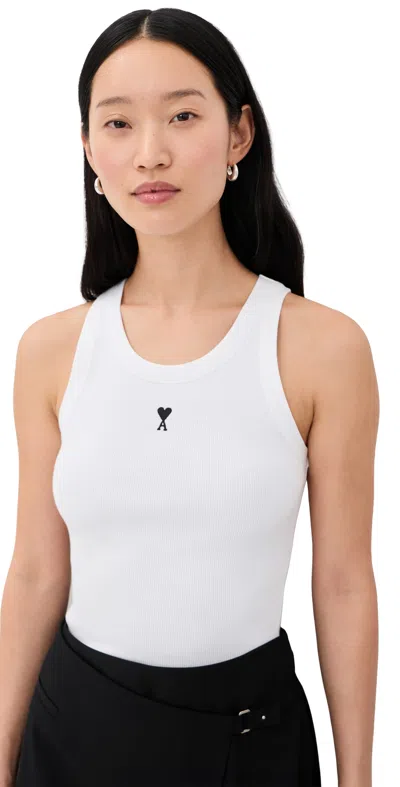 Ami Alexandre Mattiussi Ami Paris Ami Paris De Couer Cotton Tank Top In White
