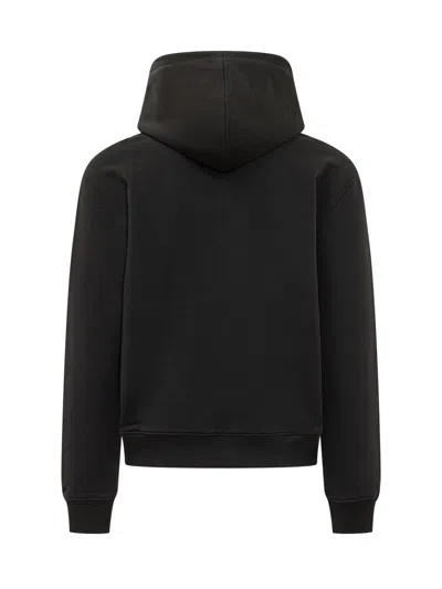 Ami Alexandre Mattiussi Contrast Hooded Sweatshirt Hoodie In Black/white Natural