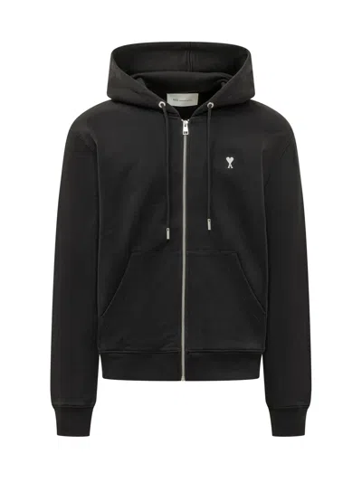 Ami Alexandre Mattiussi Contrast Hooded Sweatshirt Hoodie In Black