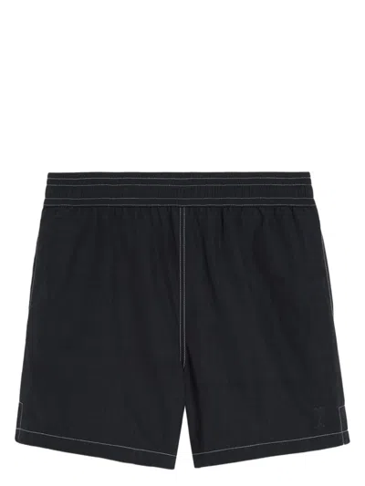 AMI ALEXANDRE MATTIUSSI AMI DE COEUR CONTRAST-STITCHING SWIM SHORTS