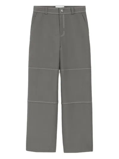 Ami Alexandre Mattiussi Ami Paris Grey Wool Canvas Workwear Trousers Men In Gray