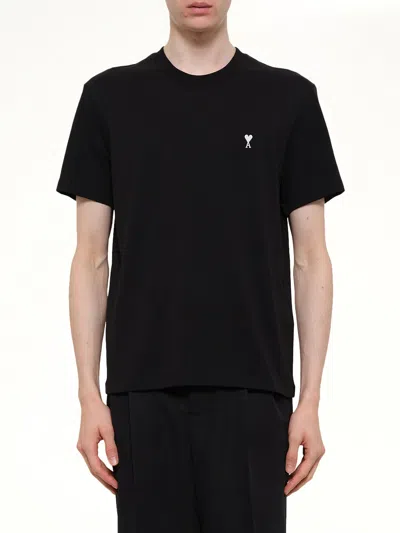 Ami Alexandre Mattiussi Ami De Coeur Logo-embroidered T-shirt In Gray