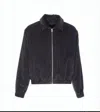 Ami Alexandre Mattiussi Corduroy Texture Jacket With Elasticated Cuffs And Hem In Black