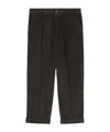 Ami Alexandre Mattiussi Ami Charcoal Grey Corduroy Pleated Cuffed Trousers In Black