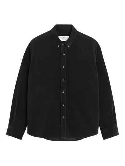Ami Alexandre Mattiussi Black Cotton Shirt With Classic Button-down Collar