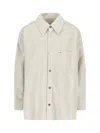Ami Alexandre Mattiussi Ivory Corduroy Shirt In White