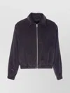 Ami Alexandre Mattiussi Corduroy Texture Jacket With Elasticated Cuffs And Hem In Blue