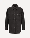 Ami Alexandre Mattiussi Corduroy Velvet Overshirt In Black