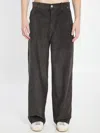 Ami Alexandre Mattiussi Ami Paris Grey Corduroy Wide-leg Trousers Ami Paris In Gray