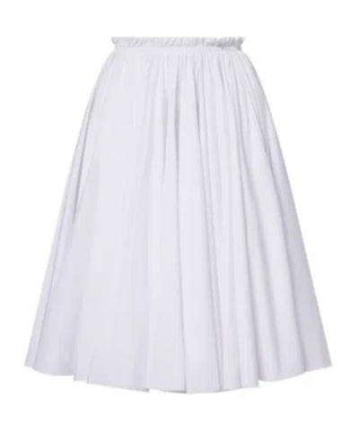 Ami Alexandre Mattiussi Corolla Gathered Cotton Midi Skirt In White
