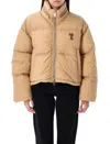 Ami Alexandre Mattiussi Ami De Caur Technical Canvas Down Jacket In Beige