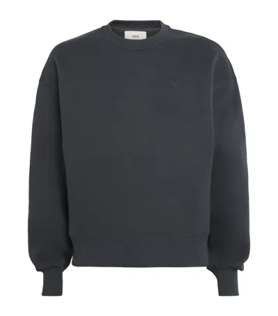 Ami Alexandre Mattiussi Cotton Ami De Coeur Sweatshirt In Black