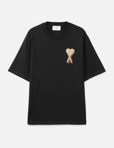 Ami Alexandre Mattiussi Cotton Ami De Coeur T-shirt In Black
