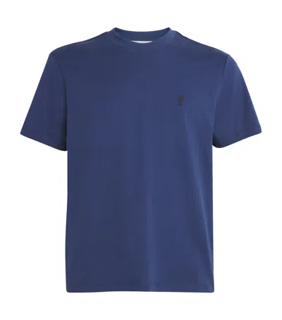 Ami Alexandre Mattiussi Cotton Ami De Coeur T-shirt In Blue