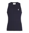 Ami Alexandre Mattiussi Cotton Ami De Coeur Tank Top In Navy