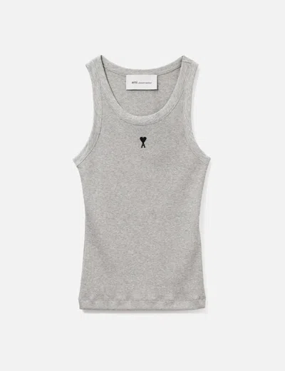 Ami Alexandre Mattiussi Cotton Ami De Coeur Tanktop In Gray