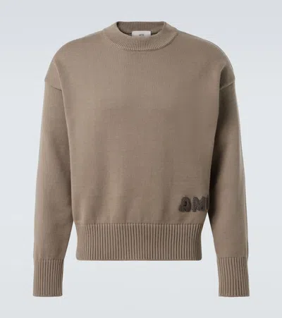 Ami Alexandre Mattiussi Cotton And Wool Sweater In Grey