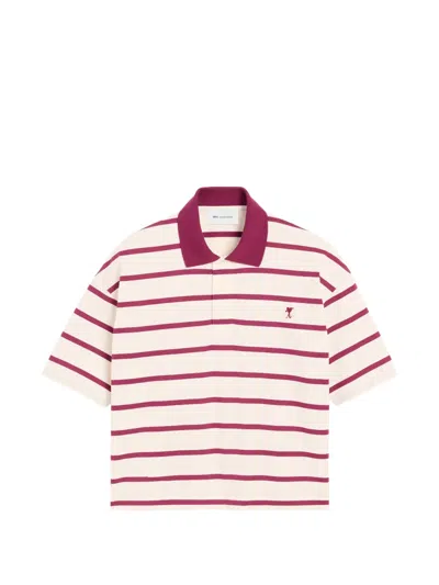 Ami Alexandre Mattiussi Cotton Arrow Polo In Neutral