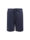 Ami Alexandre Mattiussi Cotton Bermuda Shorts With Elastic Detail In Blue