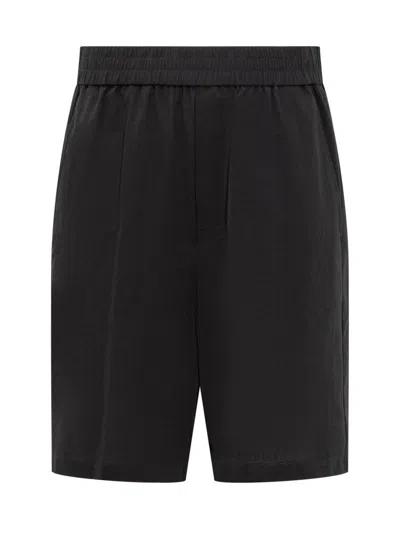 Ami Alexandre Mattiussi Cotton Bermuda Shorts With Logo In Black