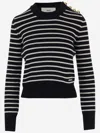 Ami Alexandre Mattiussi Cotton Blend Pullover With Striped Pattern In Red