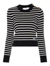 AMI ALEXANDRE MATTIUSSI COTTON BLEND STRIPED SWEATER