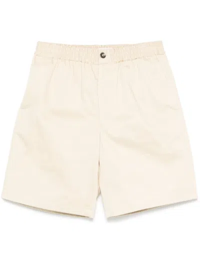 Ami Alexandre Mattiussi Ami Brown Cotton Chino Shorts With Relaxed Fit In Neutral