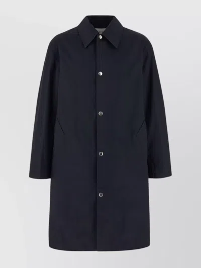 AMI ALEXANDRE MATTIUSSI COTTON COAT WITH COLLAR DESIGN AND DROP SHOULDERS