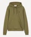 Ami Alexandre Mattiussi Cotton Contrast Ami De Coeur Hoodie In Green