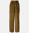 Ami Alexandre Mattiussi Cotton Corduroy Wide-leg Pants In Green