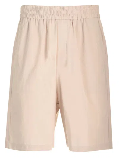 Ami Alexandre Mattiussi Cotton Crepe Bermuda In Beige