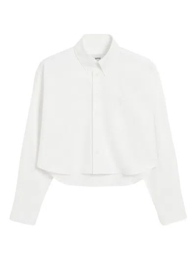 Ami Alexandre Mattiussi Ami Paris Ami Paris Oxford Cropped Shirt In Black