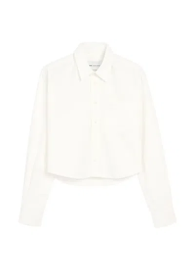 Ami Alexandre Mattiussi Ami Paris Cotton Ami De Coeur Cropped Oversized Shirt In White