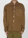 Ami Alexandre Mattiussi Cotton Denim Long Sleeve Overshirt In Green