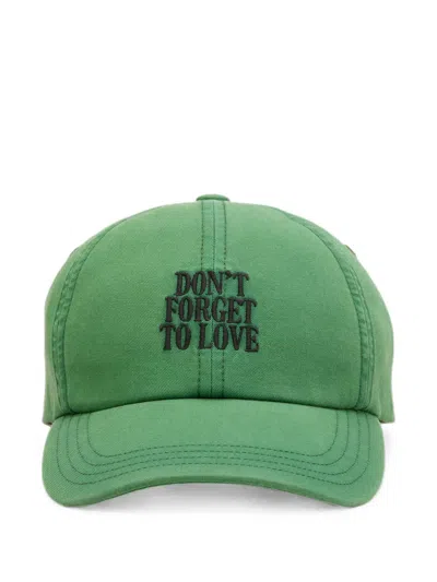 Ami Alexandre Mattiussi Cotton Don't Forget To Love Cap In Green