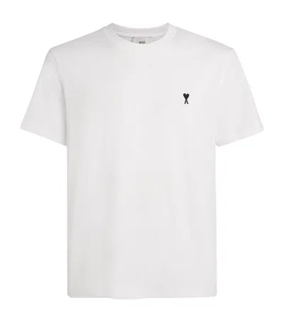 Ami Alexandre Mattiussi Cotton Embroidered Ami De Coeur T-shirt In White